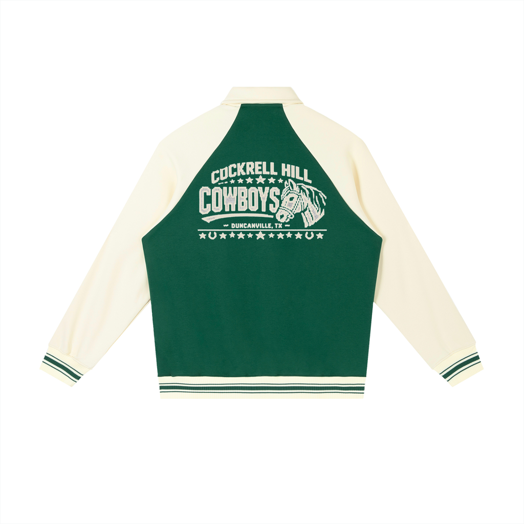 Contrast Raglan Sleeve Baseball Jacket